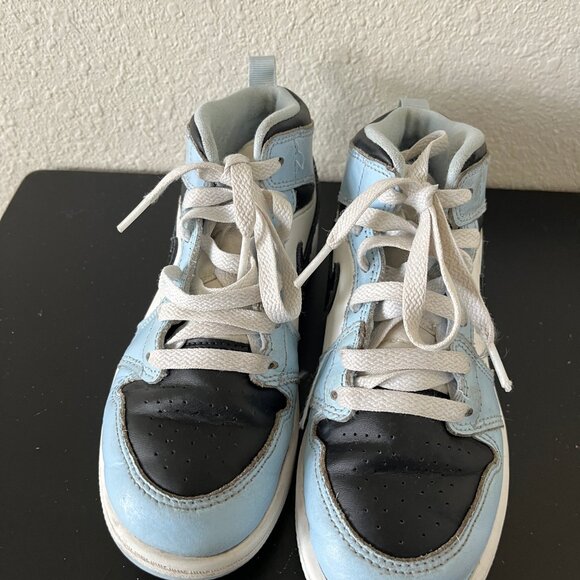 Nike Kids Air Jordan 1 Mid Ice Shoes Sneakers Size 13C Style 640737-401 - Picture 5 of 11